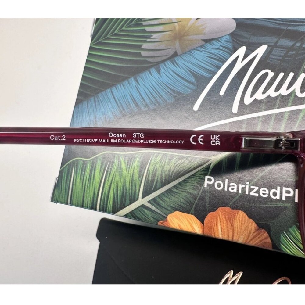 NEW Maui Jim Ocean Womens Polarized Sunglasses Turtoise w/ Raspberry MJ0723S-002 - Picture 5 of 7